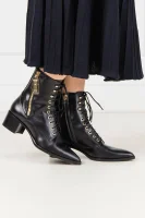 Kůžoné kotníkové boty Elisabetta Franchi černá