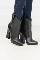 Kůžoné kotníkové boty Elisabetta Franchi černá