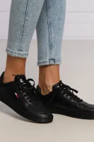 Kůžoné plátěné tenisky Tommy Jeans černá