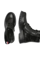 Kotníkové boty s přídavkem kůže Tommy Hilfiger černá