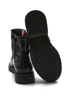 Kotníkové boty s přídavkem kůže Tommy Hilfiger černá