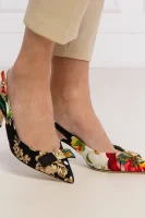 Kůžoné sandály na jehlovém podpatku SLNGBACKS Dolce & Gabbana černá