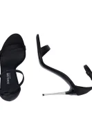 Sandály na jehlovém podpatku s přídavkem kůže Dolce & Gabbana černá