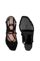 Kůžoné sandály na klínku Boutique Moschino černá