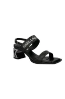 Kůžoné sandály na klínku Karl Lagerfeld černá