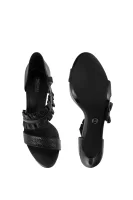 Kůžoné sandály na jehlovém podpatku Bella Michael Kors černá