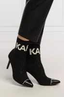 Kotníkové boty PANDORA s přídavkem kůže Karl Lagerfeld černá