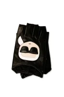 Kůžoné rukavice Karl Lagerfeld černá