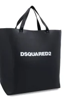 Kůžoná kabelka shopper Dsquared2 černá