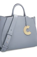 Kůžoná kabelka shopper ELA CONCRETE Coccinelle šedý