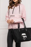 Kabelka shopper K/Ikonik tote s přídavkem kůže Karl Lagerfeld černá