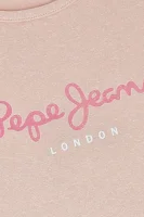 Tričko HANA GLITTER | Regular Fit Pepe Jeans London pudrově růžový
