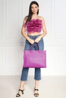 Kůžoná kabelka shopper Furla fialový
