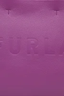 Kůžoná kabelka shopper Furla fialový