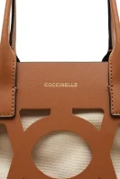 Kůžoná kabelka shopper SLICE Coccinelle bronzově hnědý