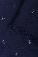 Vlněná šála Allover Logo Calvin Klein tmavě modrá
