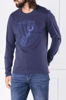 Tričko s dlouhým rukávem | Regular Fit Versace Jeans tmavě modrá