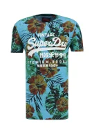 T-shirt Premium Goods Hibiscuc | Regular Fit Superdry modrá