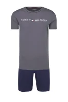 Pyžamo SS SHORT SET LOGO | Regular Fit Tommy Hilfiger šedý
