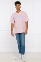 Tričko T.MOUSE | Oversize fit Versace Jeans Couture pudrově růžový