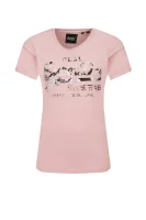 Tričko PHOTO ROSE ENTRY | Regular Fit Superdry pudrově růžový