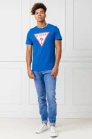 Tričko original logo core | Slim Fit GUESS modrá