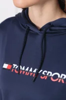 Mikina Cropped Vertical Logo | Regular Fit Tommy Sport tmavě modrá