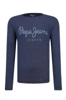 Tričko s dlouhým rukávem ESSENTIAL | Slim Fit Pepe Jeans London tmavě modrá