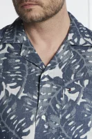 Lněná košile W-DIFFUSED FOLIAGE | Regular Fit Tommy Hilfiger modrá