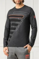 Tričko s dlouhým rukávem | Regular Fit EA7 grafitově šedá
