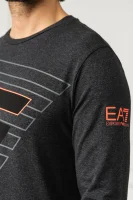 Tričko s dlouhým rukávem | Regular Fit EA7 grafitově šedá