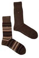 Ponožky 2-pack Tommy Hilfiger bronzově hnědý
