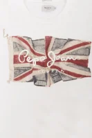 LONGSLEEVE FLAG TEE Pepe Jeans London krémová