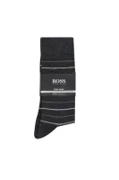 Ponožky Fine Stripe 2-pack BOSS BLACK grafitově šedá