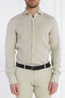 Lněná košile H-HANK | Slim Fit BOSS BLACK pískový