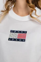 Tričko TJW STAR AMERICANA FLAG | Cropped Fit Tommy Jeans bílá