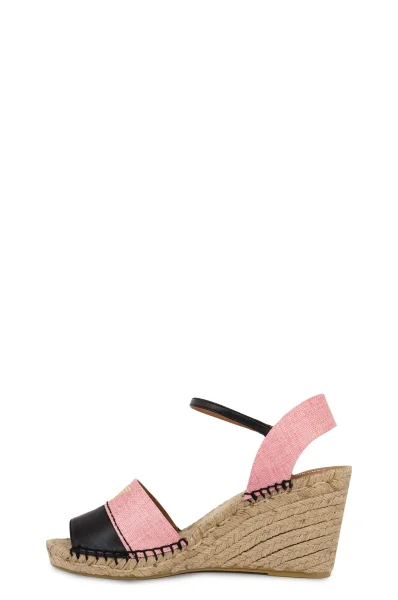 Sandály na klínku Emporio Armani růžová