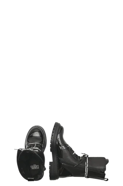 Kůžoné kotníkové boty Karl Lagerfeld Kids černá