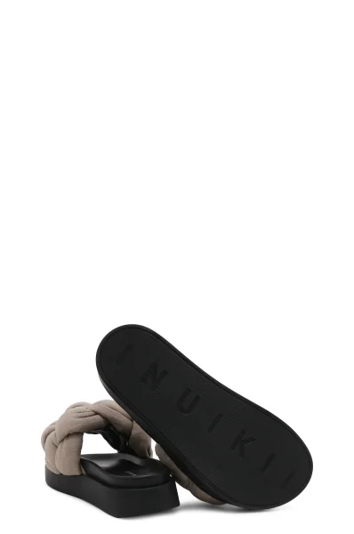 Pantofle BRAID s přídavkem kůže INUIKII šedý