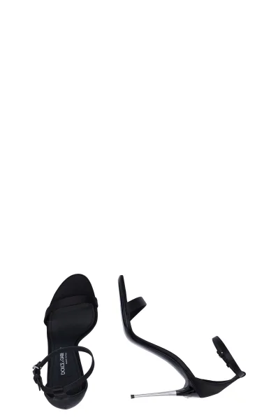 Sandály na jehlovém podpatku s přídavkem kůže Dolce & Gabbana černá