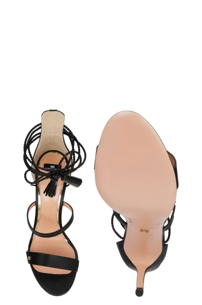 Sandály na jehlovém podpatku Elisabetta Franchi černá
