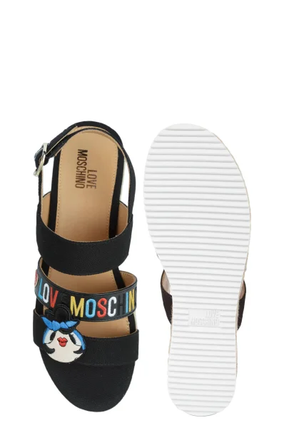 Sandály na klínku  Love Moschino černá