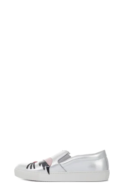 Slip-on boty Karl Lagerfeld stříbrný