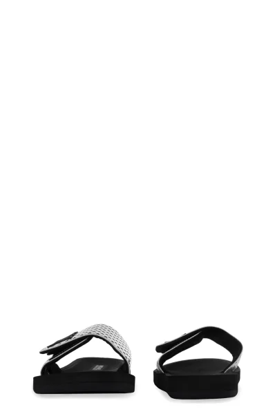 Pantofle MK Slide Michael Kors stříbrný