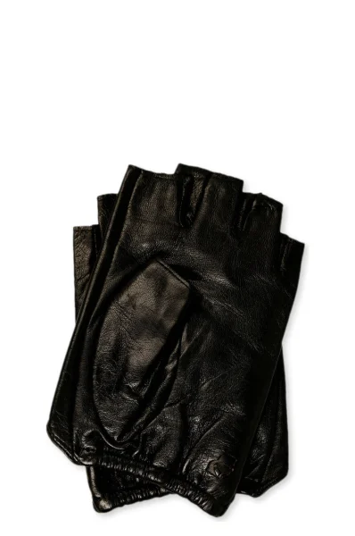 Kůžoné rukavice Karl Lagerfeld černá