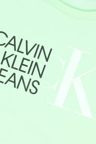 Tričko | Slim Fit CALVIN KLEIN JEANS mátově zelený