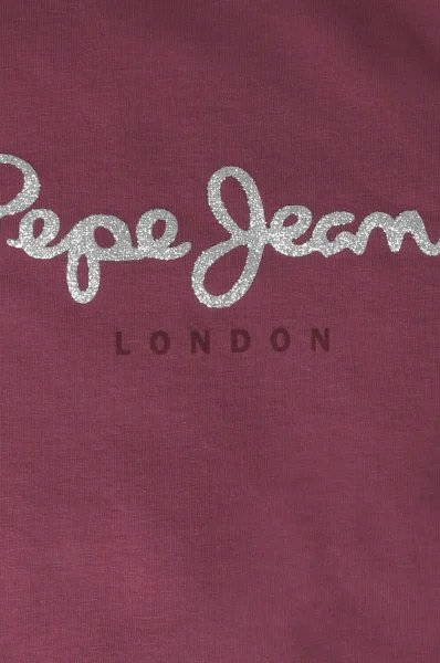 Tričko HANA GLITTER | Regular Fit Pepe Jeans London vínový 