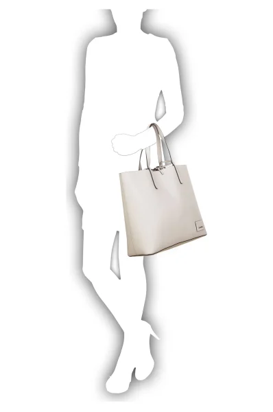 Oboustranná kabelka shopper + organizér Calvin Klein krémová