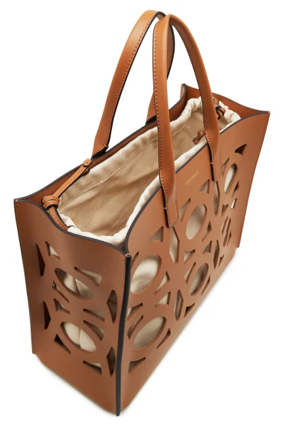 Kůžoná kabelka shopper SLICE Coccinelle bronzově hnědý