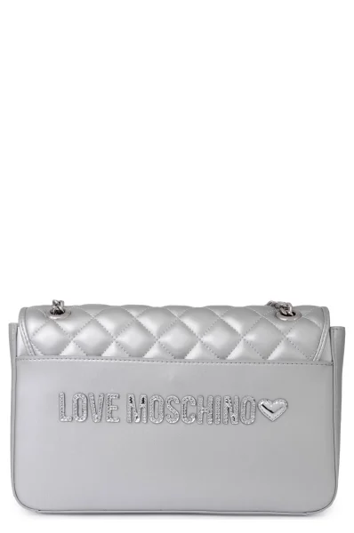 Crossbody kabelka Love Moschino stříbrný